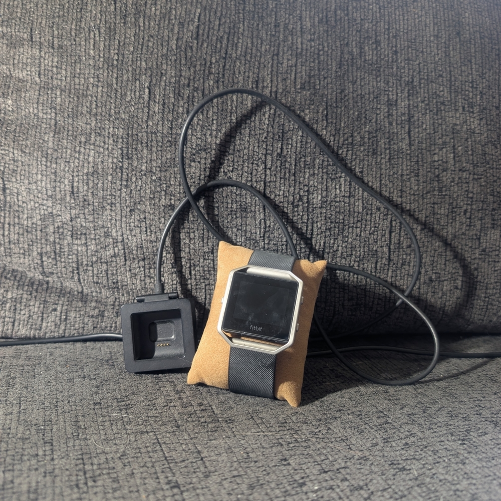 Fitbit Black and Silver Smartwatch with Charger